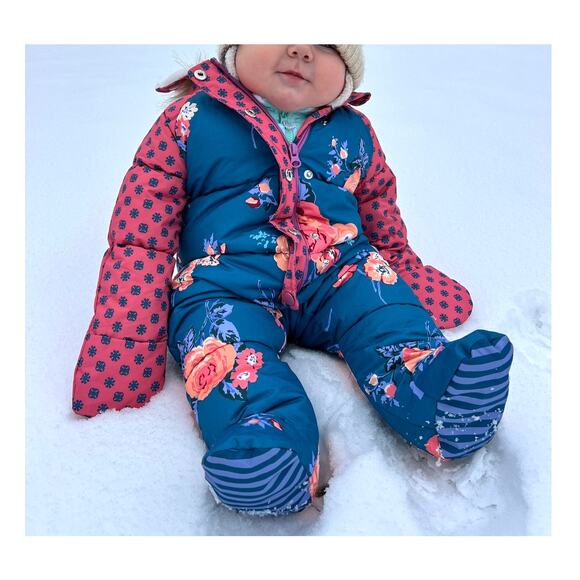 Matilda Jane Snowsuit Floral Blue Pink Size 6-12 months - Picture 1 of 8